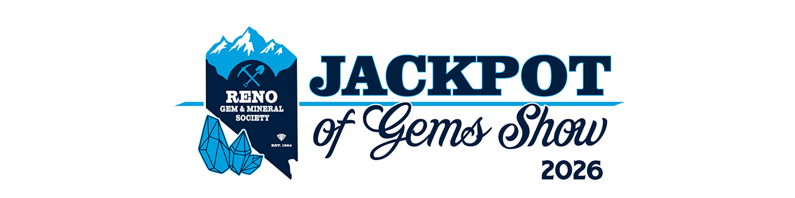 Reno Gem And Mineral Society jackpot of gem show 2026 logo